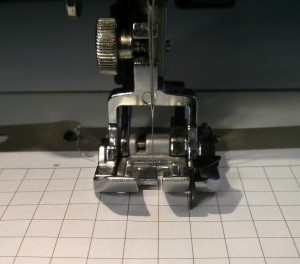 Already I can see that my needle needs t be moved to the right significantly! It's in the position for my standard 1/4 foot, and this is my autofeed foot.